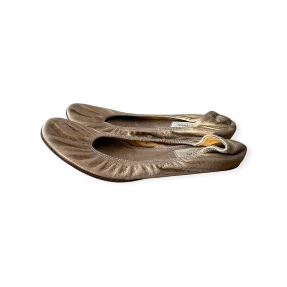 Lanvin Classic Ballerina Flats‎ in  Soft Gold Leather - Picture 3 of 12